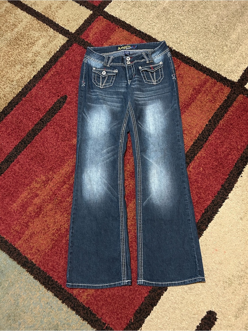 Angels Women's Medium Dark Blue Flared Jeans